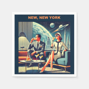 Serviette En Papier Martini Space Travel Affiches New York