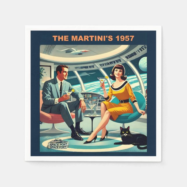 Serviette En Papier Martini Space Travel Posters The Martini's 1957 (Devant)