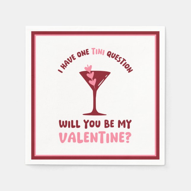 Serviette En Papier  Martini Valentine Chic & Trendy Galentines Day (Devant)