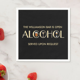 Serviette En Papier Martini vin de bière unique et élégant Nom