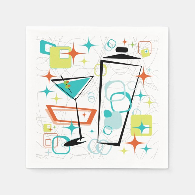 Serviette En Papier Martinis A Go-Go Cocktail Napkins (Devant)