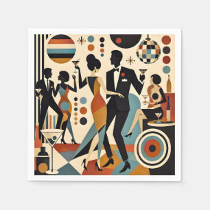 Serviette En Papier Martinis jazzy abstraits et fête de cocktail dansa