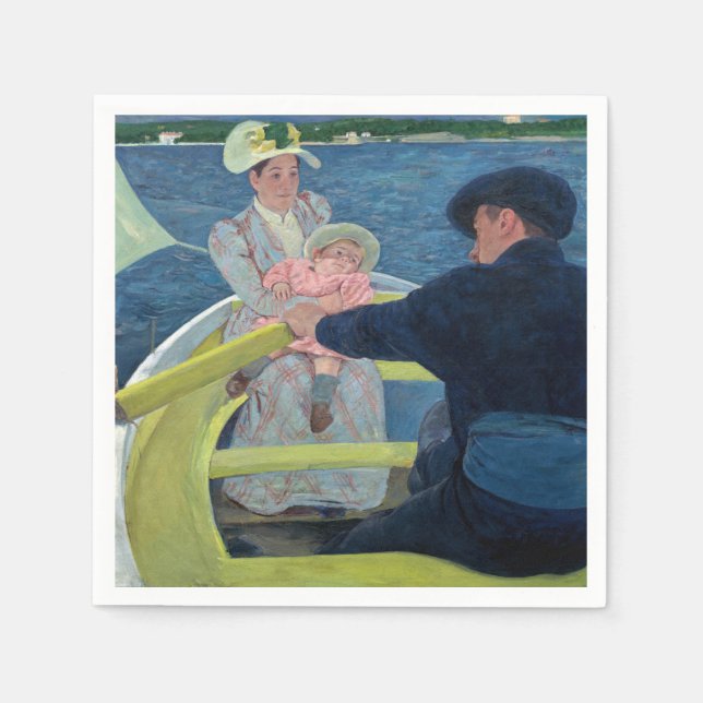 Serviette En Papier Mary Cassatt - La Partie en barque (Devant)