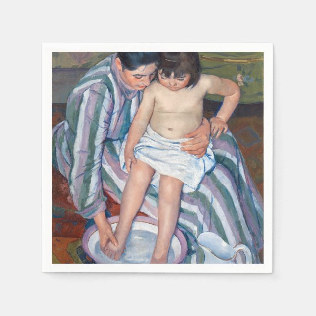 Serviette En Papier Mary Cassatt - Le bain de l'enfant / Le bain (Devant)