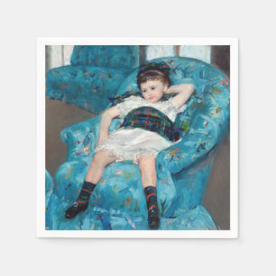 Serviette En Papier Mary Cassatt - Petite fille dans un fauteuil bleu