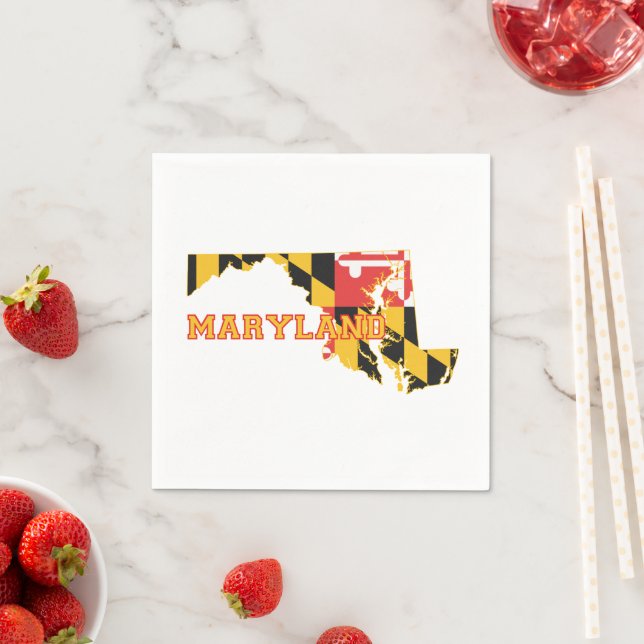 Serviette En Papier Maryland en forme de Marylander Old Line State Dra (En situation)