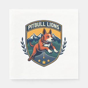 Serviette En Papier Mascotte vintage de sport Lions Pitbull Vecteur D