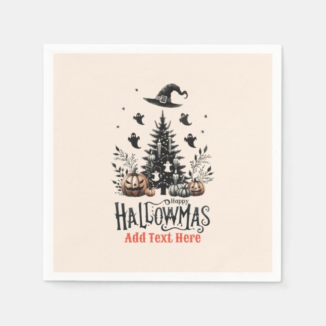 Serviette En Papier Mashup de Noël d'Halloween (Devant)