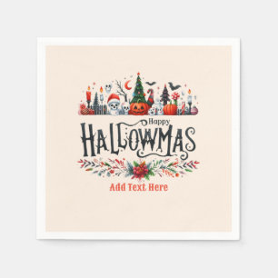 Serviette En Papier Mashup de Noël d'Halloween