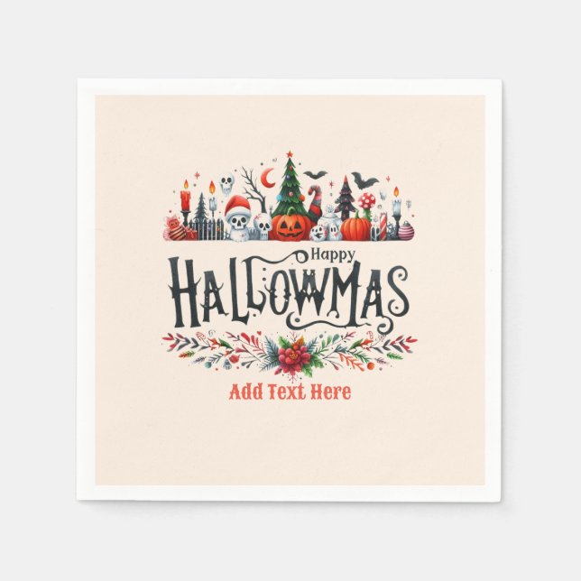Serviette En Papier Mashup de Noël d'Halloween (Devant)