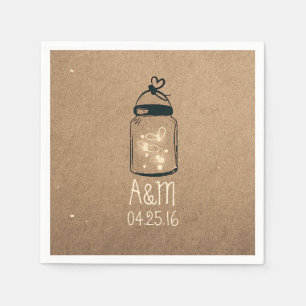 Serviette En Papier Mason Jar et les lucioles rustiques
