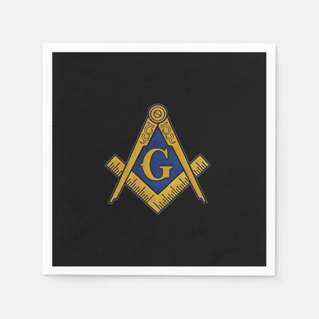Serviette En Papier Masonic Freemasons Masonry Oes Carré et Compass (Devant)