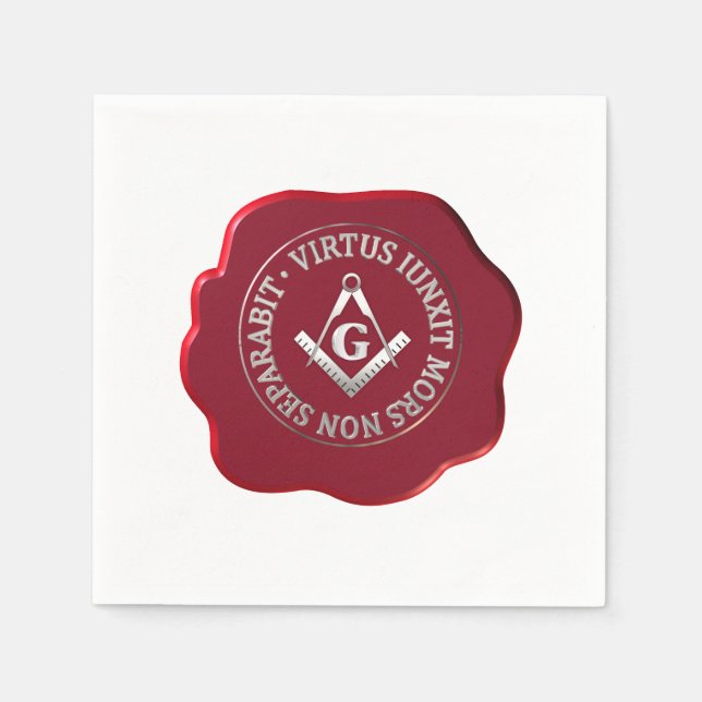 Serviette En Papier Masonic sceau de cire (Devant)