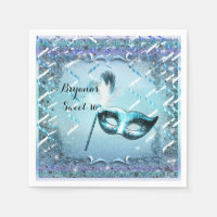 Masque de bal masqué aqua et violet élégant