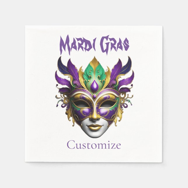 Serviette En Papier Masque de Mardi Gras Thunder_Cove (Devant)