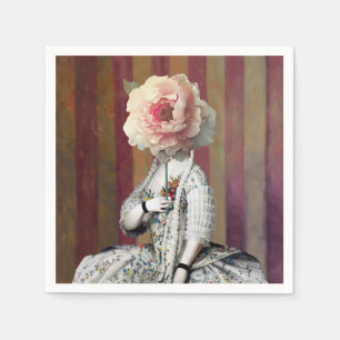 Serviette En Papier Masque Fleur d'Intrigue Rose Pivoine