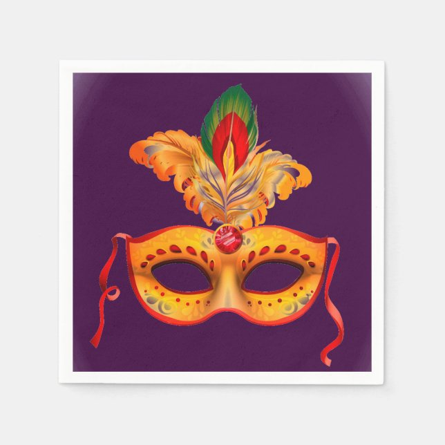 Serviette En Papier Masque Venise mascarade boule ou fête (Devant)