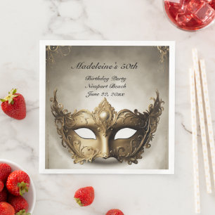 Serviette En Papier Masquerade Antique Venise Masque Chic 50e annivers