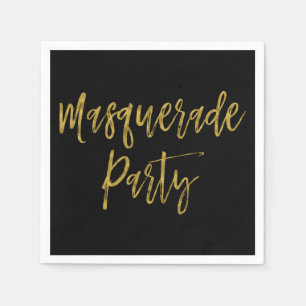 Serviette En Papier Masquerade Party Gold Foil Anniversaire serviettes