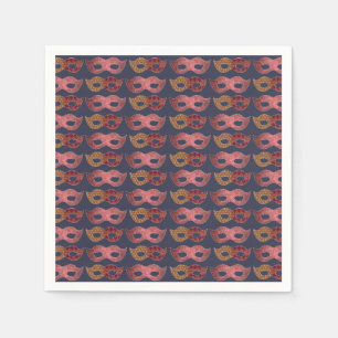 Serviette En Papier Masques de masquerade de Bourgogne motif