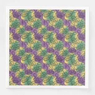 Serviette En Papier Masques et perles de Mardi Gras dans le style d'ar