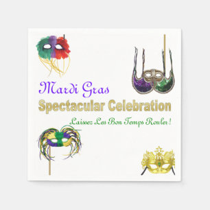 Serviette En Papier Masques Mardi Gras 1