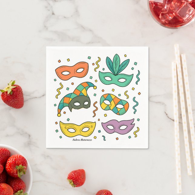 Serviette En Papier Masques Volants (En situation)