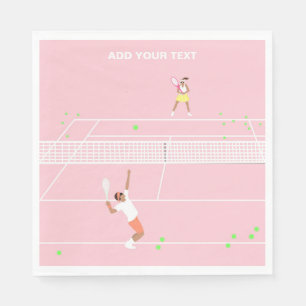 Serviette En Papier Match de tennis rose Pastel