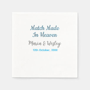 Serviette En Papier Match fait dans le ciel bleu noir nom du couple da