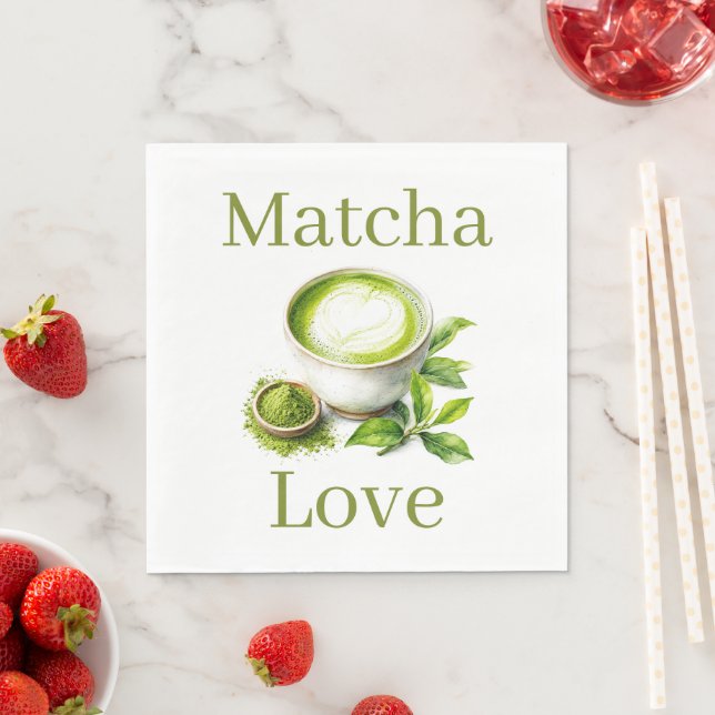 Serviette en papier Matcha (En situation)