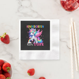 Serviette En Papier Maternelle j'arrive licorne rentrée scolaire