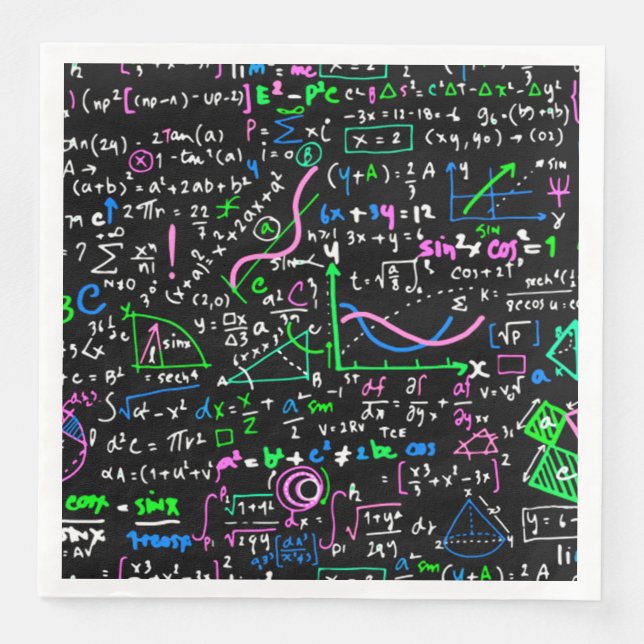 Serviette En Papier Math cycle linéaire mathématique éducation cercle (Devant)