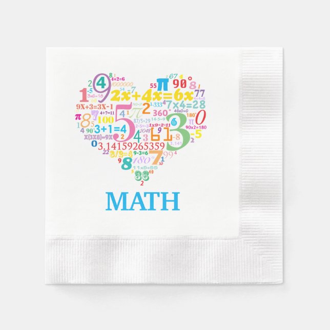 Serviette En Papier Math du cœur (Devant)