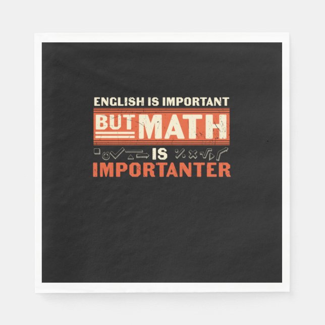 Serviette En Papier Math Enseignant Math Math est important (Devant)