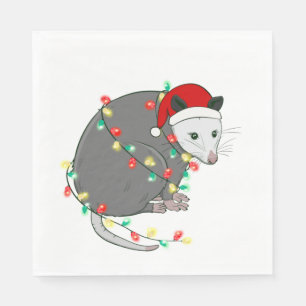 Serviette En Papier mauvais Noël santa claus opossum