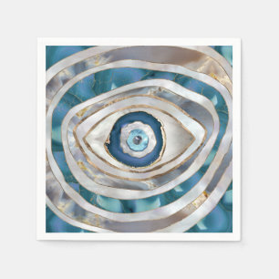 Serviette En Papier Mauvais oeil Textiles et or