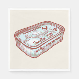 Serviette En Papier Mauvaise haleine drôle Sardines en étain