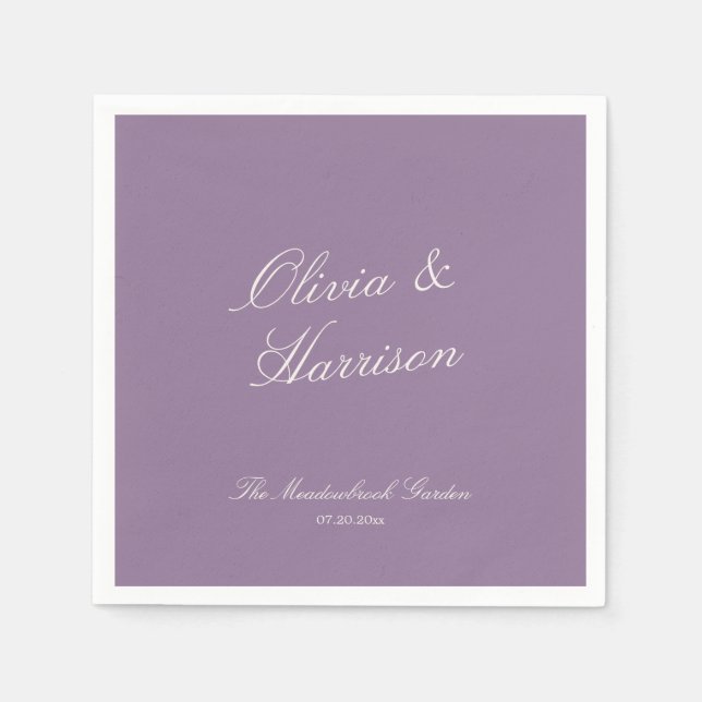 Serviette En Papier Mauve Garden Wedding Napkins (Devant)