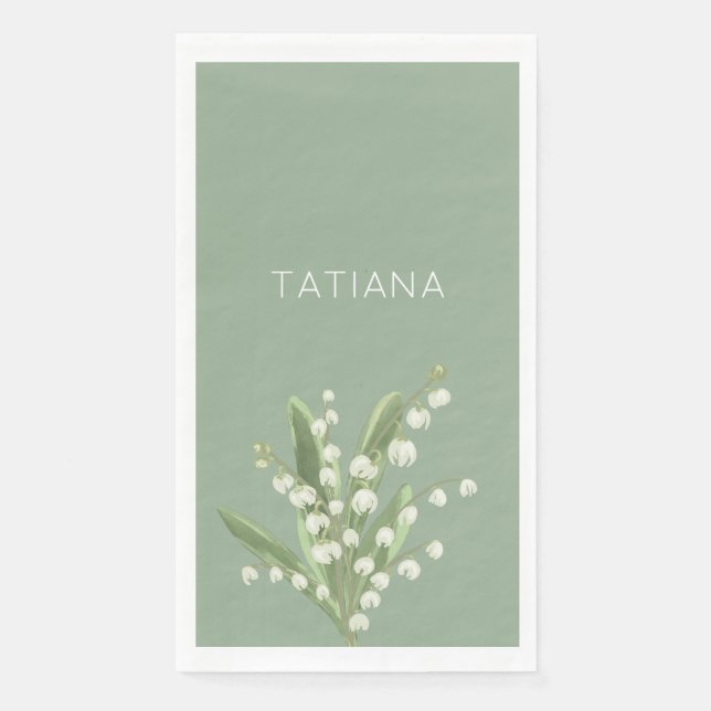 Serviette En Papier May Lily of the Valley Floral Bouquet Nom personna (Devant)