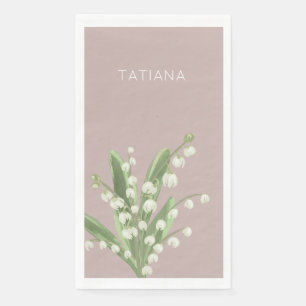 Serviette En Papier May Lily of the Valley Floral Bouquet Nom personna