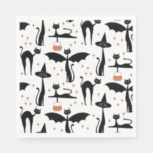 Serviette En Papier MCM Halloween robe fantaisie minimaliste Chats bla