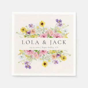 Serviette En Papier Meadow Fleur sauvage aquarelle
