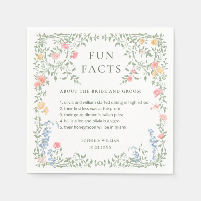 Serviette En Papier Meadow Pastel Français Rose Floral Mariage (Devant)