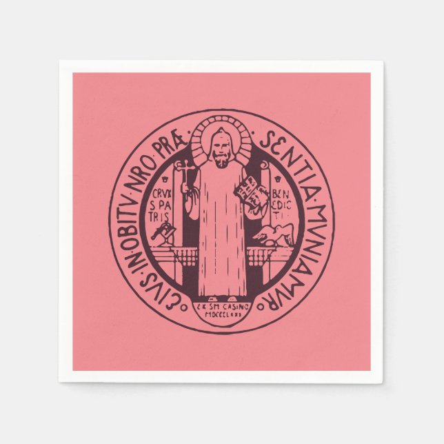 Serviette En Papier Médaille de Saint Benoît (Devant)