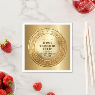Serviette En Papier Médaille d'or réaliste 3D personnalisable et modif