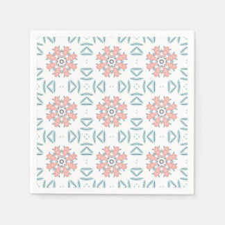 Serviette En Papier Médaillon de découpage aqua corail méditerranéen