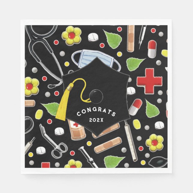 Serviette En Papier Medical School Graduation (Devant)