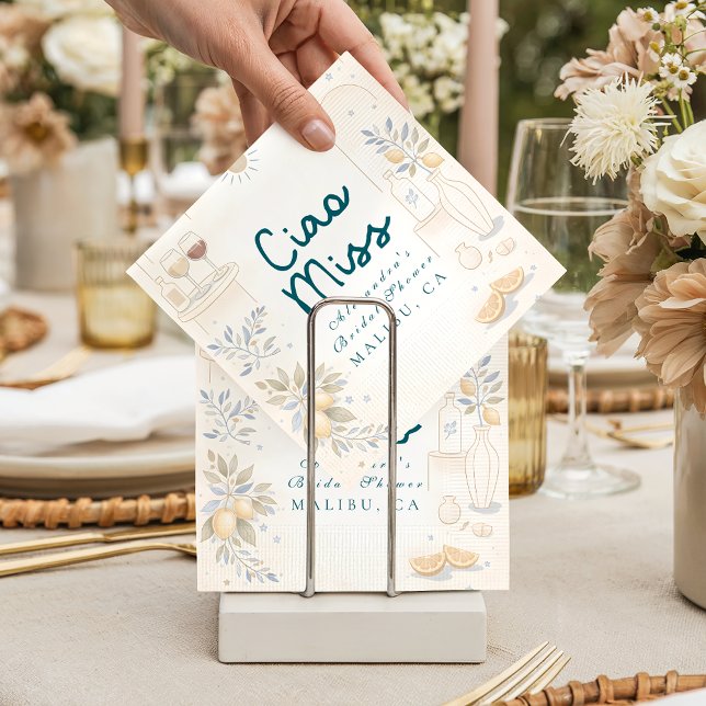 Serviette En Papier Mediterranean Ciao Miss Bridal Shower (Créateur téléchargé)
