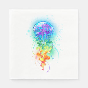 Serviette En Papier Méduse arc-en-ciel