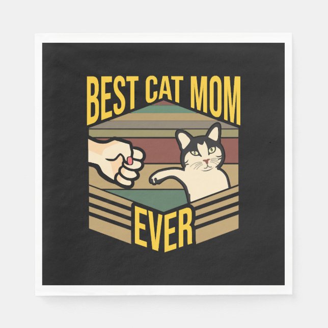 Serviette En Papier Meilleur Cat Maman jamais (Devant)